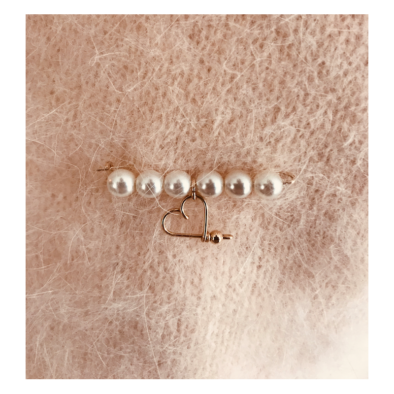 Broche Vintage En Perles Bleues - Sans Marque