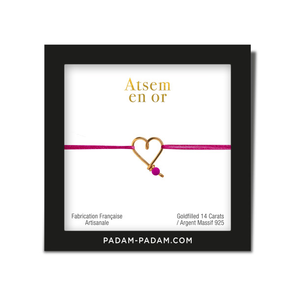 Bracelet mon coeur coloré/ carte atsem en or