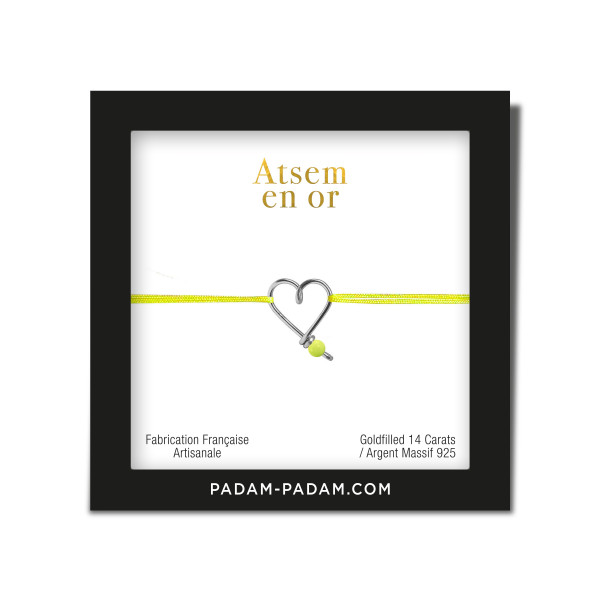 Bracelet mon coeur coloré/ carte atsem en or