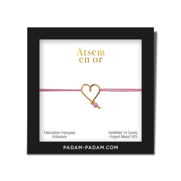 Bracelet mon coeur coloré/ carte atsem en or
