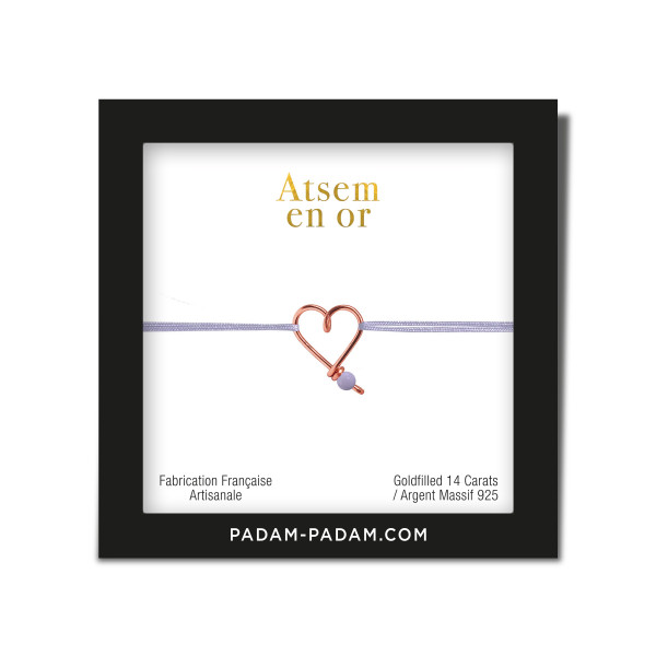 Bracelet mon coeur coloré/ carte atsem en or