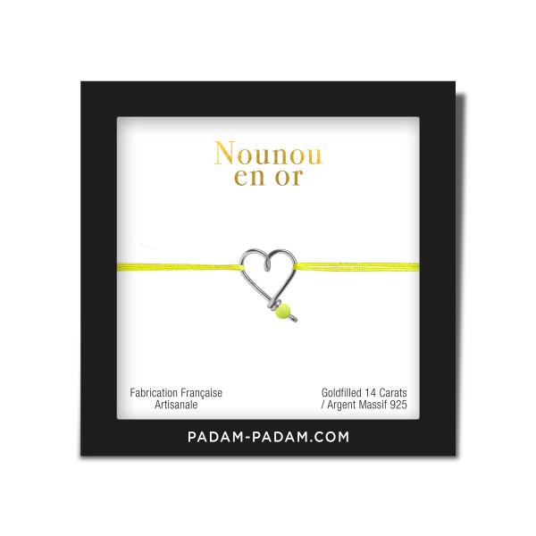 Bracelet mon coeur coloré/ Nounou en or