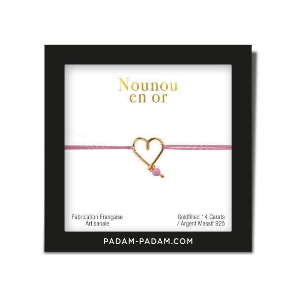 Bracelet mon coeur coloré/ Nounou en or