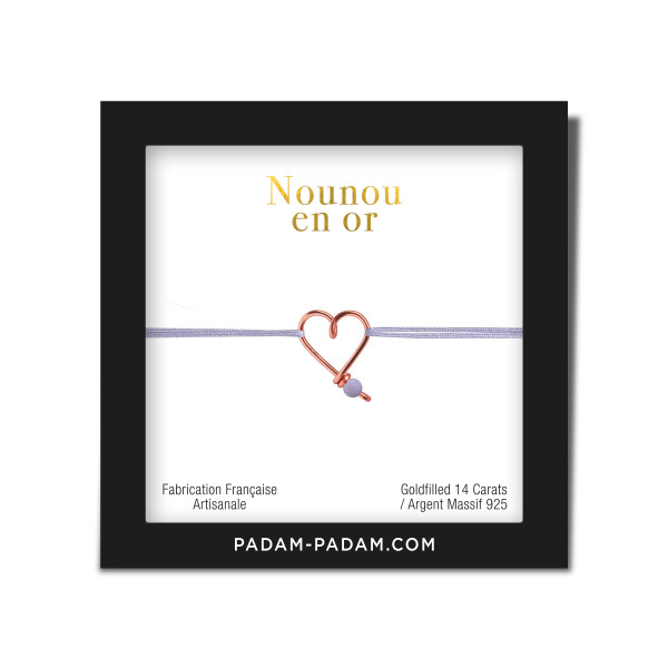 Bracelet mon coeur coloré/ Nounou en or