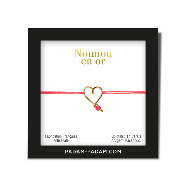 Bracelet mon coeur coloré/ Nounou en or