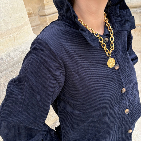 Surchemise colette velours marine