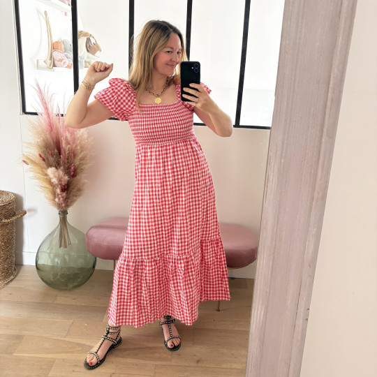 Robe BB vichy rouge