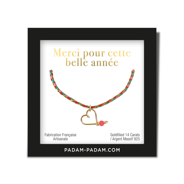 Bracelet lovely tresse "Merci pour cette belle année"