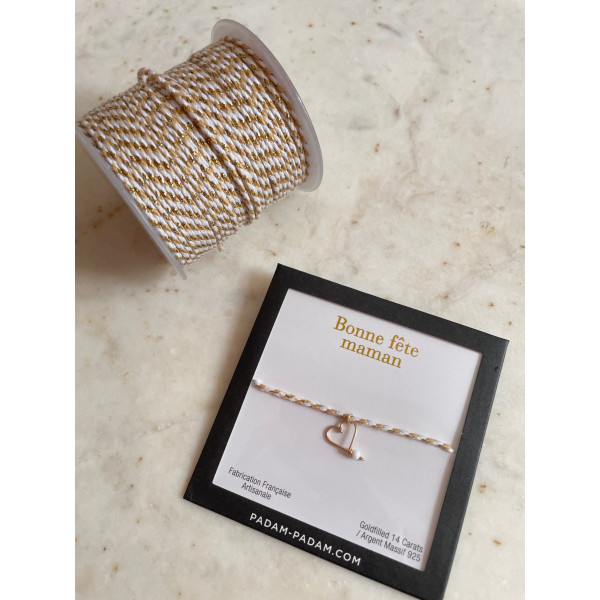 Bracelet lovely tresse "Nounou en or"