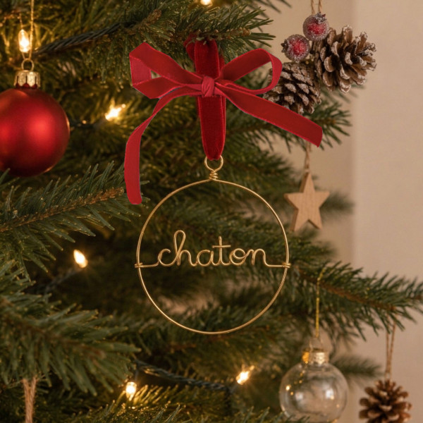 Boule de Noël chaton