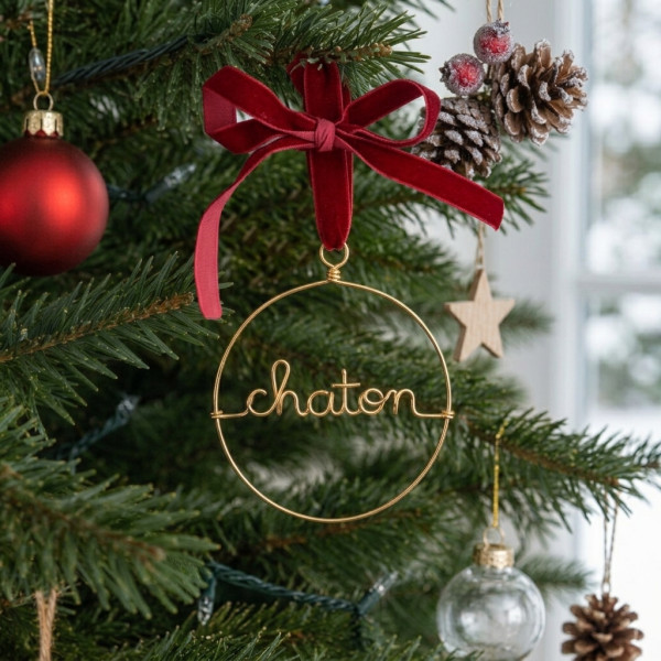 Boule de Noël chaton