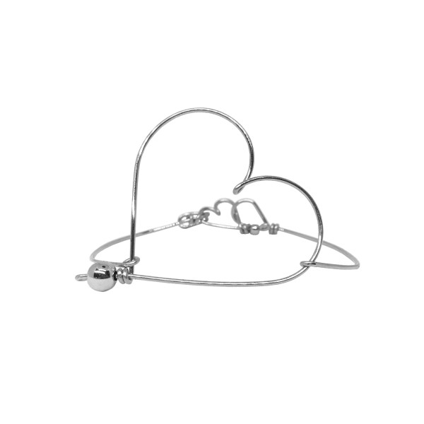 "Le coeur à la perle" smooth wire Cuff