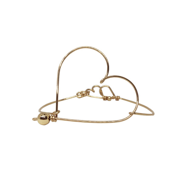 "Le coeur à la perle" smooth wire Cuff