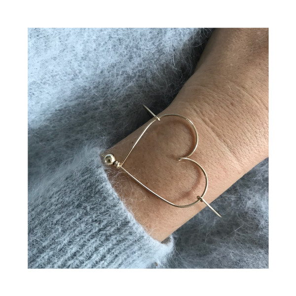 "Le coeur à la perle" smooth wire Cuff